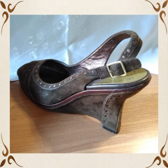 Cole Haan Brown Suede Wedges - Picture 2 of 8